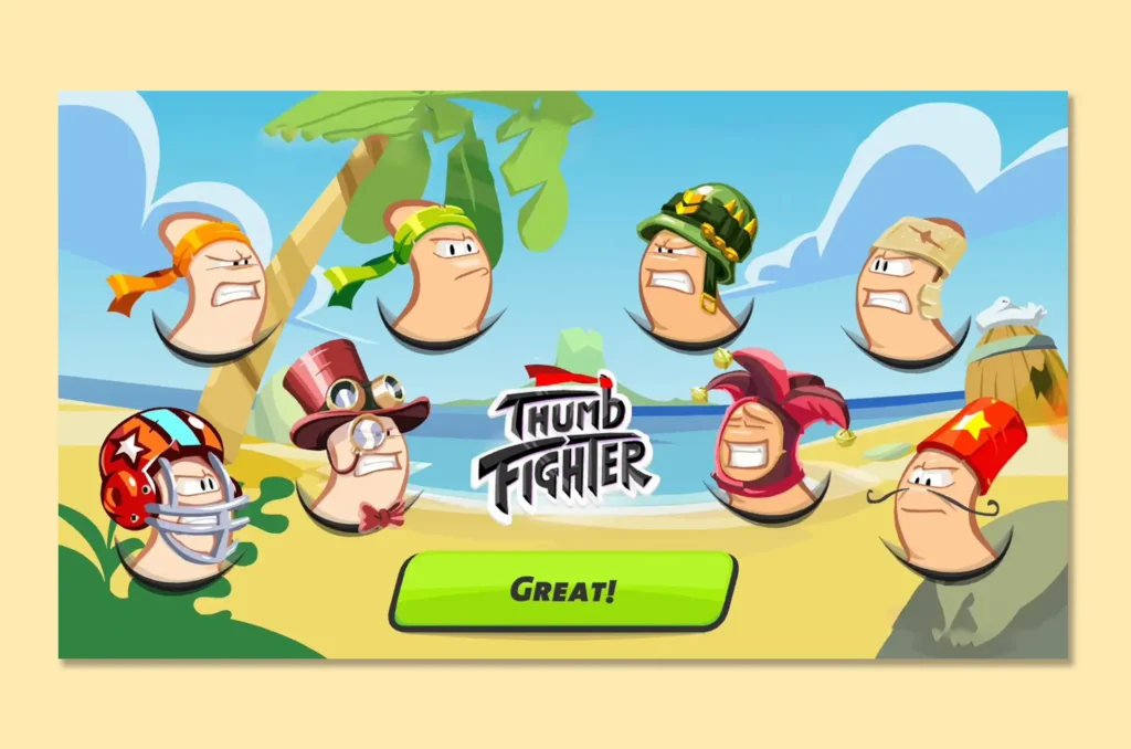 Characters in the game Thumb fighter
